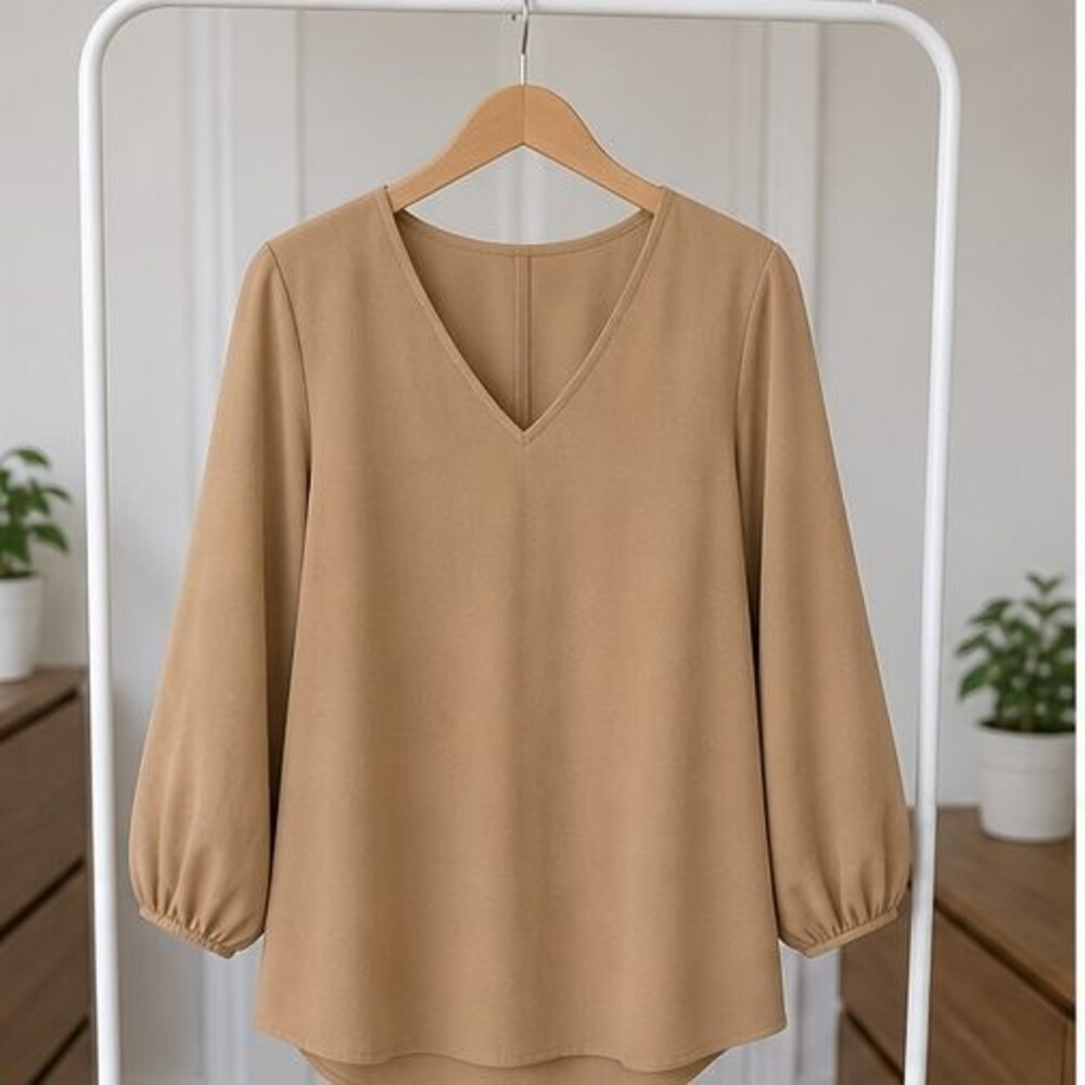 Charcoal V Neck Top